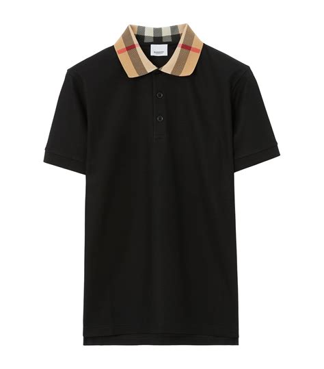 burberry check collar polo shirt.